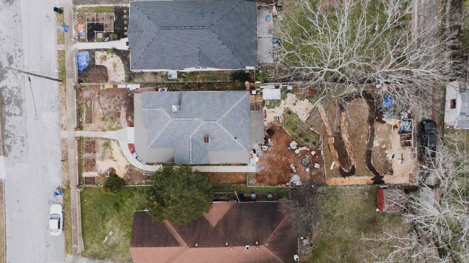 Aerial view of a residential neighborhood near Soddy-Daisy, Tennessee